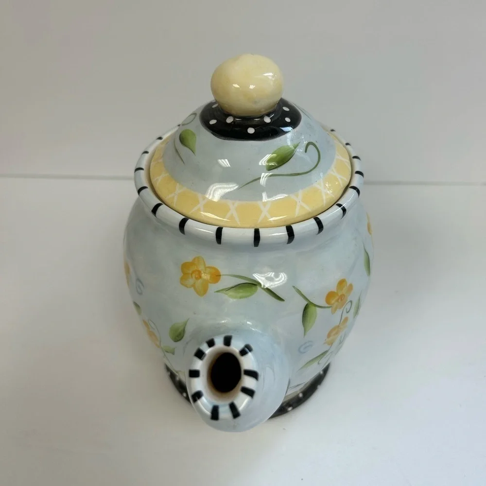 Bella Casa by Ganz Teapot/ Art Pottery Tea Pot/ never used  tag still on bottom